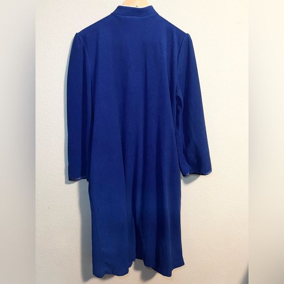Vintage Partners By Mervyns M Blue Fleece Dress Long Sleeve Nightgown Pajama - Picture 4 of 4